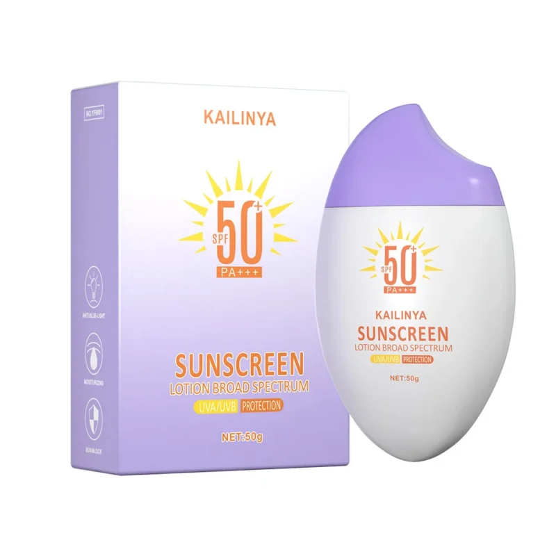 kailinya-sunscreen-spf50-plus-50g-kai-a7ucfyb5-1 Kailinya SPF50+ Sunscreen 50g bottle with broad spectrum UVA/UVB protection, lightweight and non-greasy formula for face and body